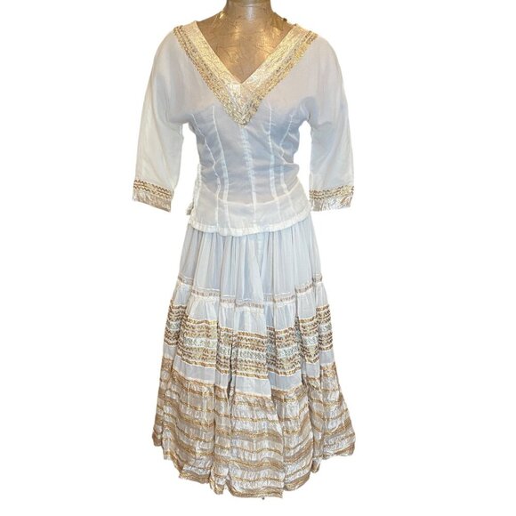 VTG 50s 60s Patio Skirt Set Alpha Sportswear 12 Rickrac Trim #60M - Picture 2 of 9